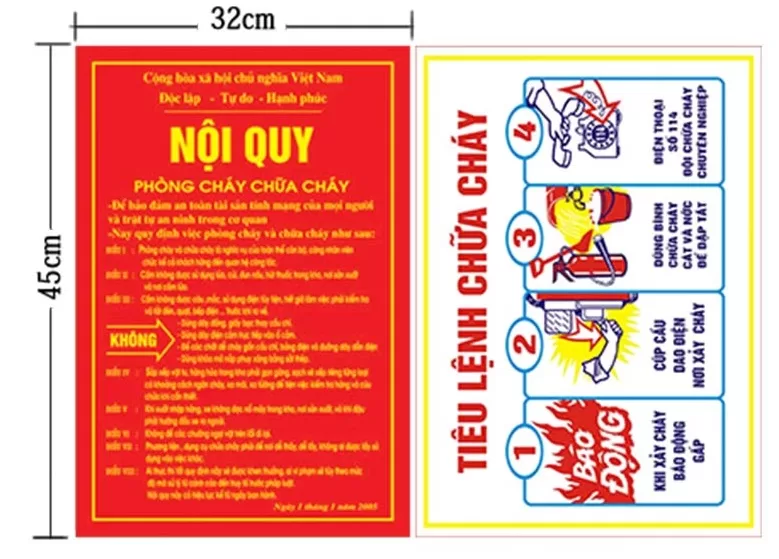 Bộ nội quy tiêu lệnh PCCC 2 tấm 9 Bộ nội quy tiêu lệnh PCCC 2 tấm