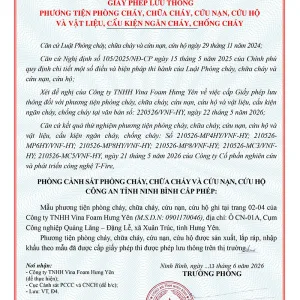 Bình chữa cháy khí CO2 VinaFoam Tem lưu thông