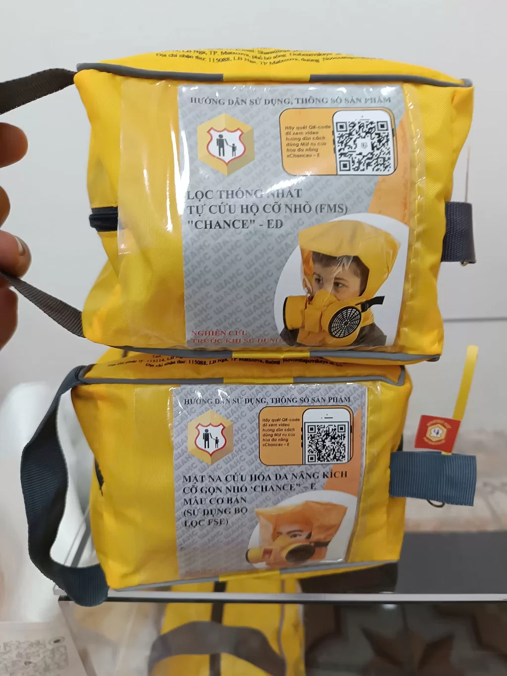 Mặt nạ phòng chống khói độc cho trẻ em Chance ED (Nga) 24 Mặt nạ phòng độc trẻ em - Hình thực tế