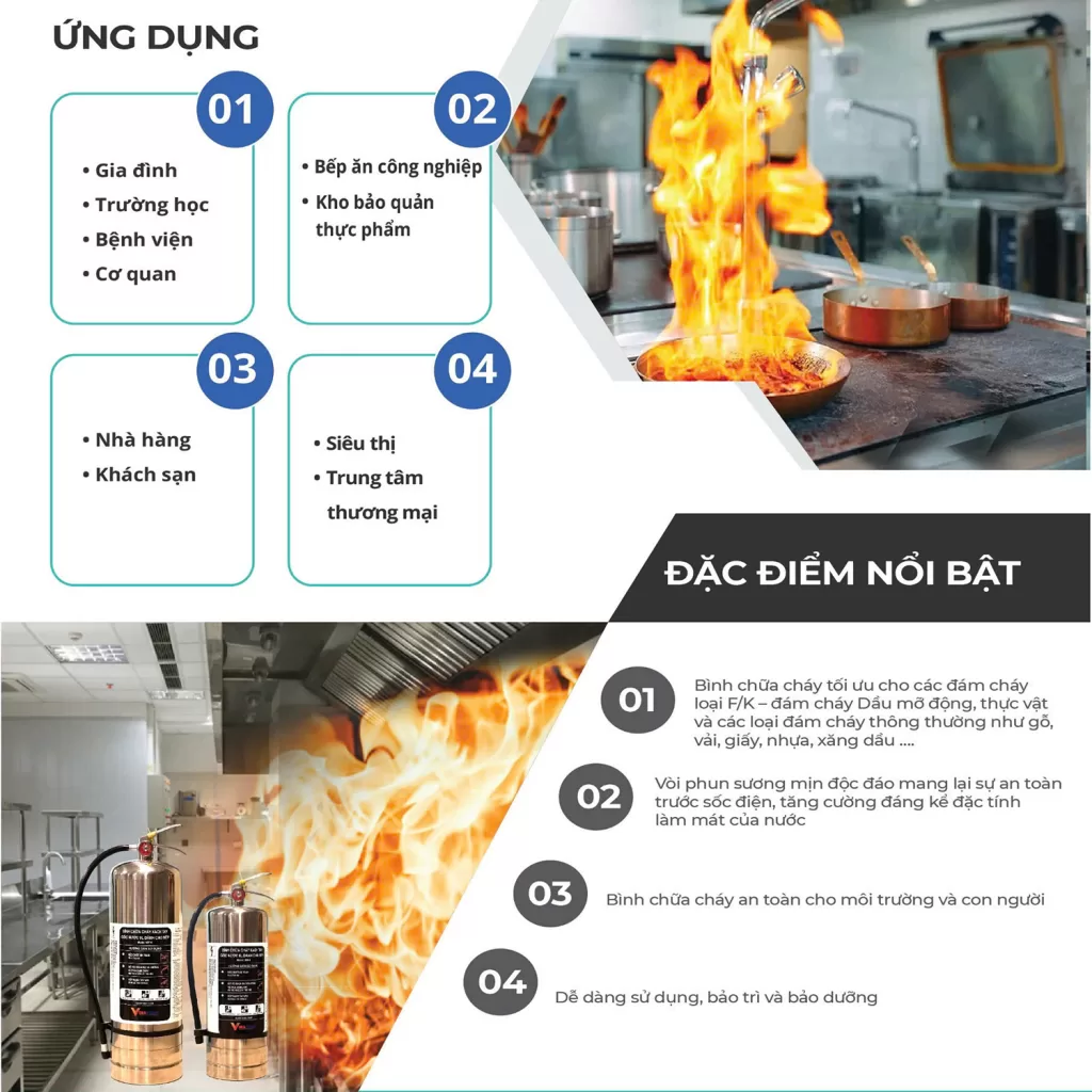 Bình chữa cháy chuyên dụng cho nhà bếp V6F-K