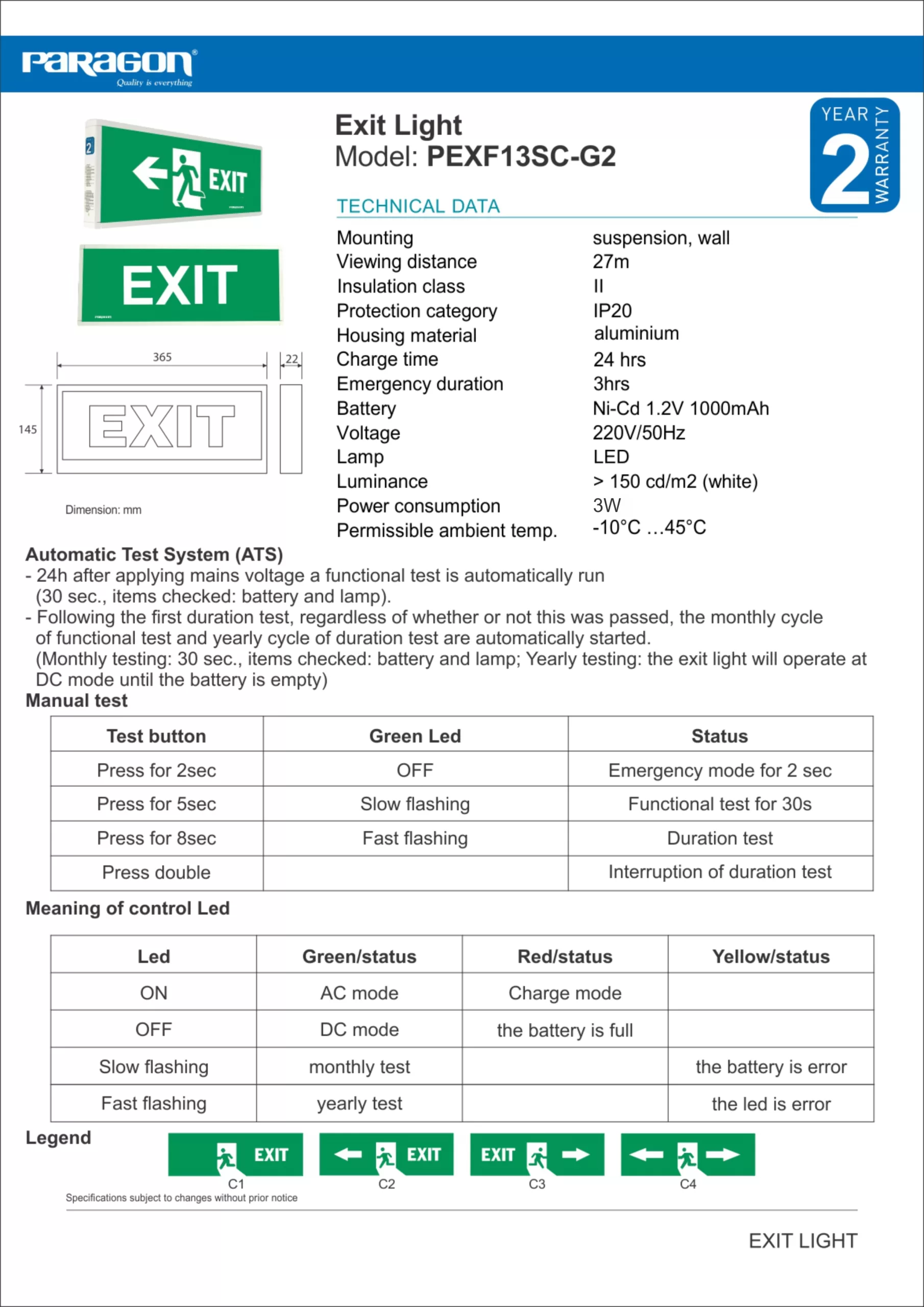 Catalog Paragon PEXF13SC-G2