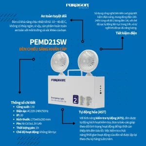 Đèn sự cố chiếu sáng khẩn cấp Paragon PEMD21SW (Tem KĐ) 22