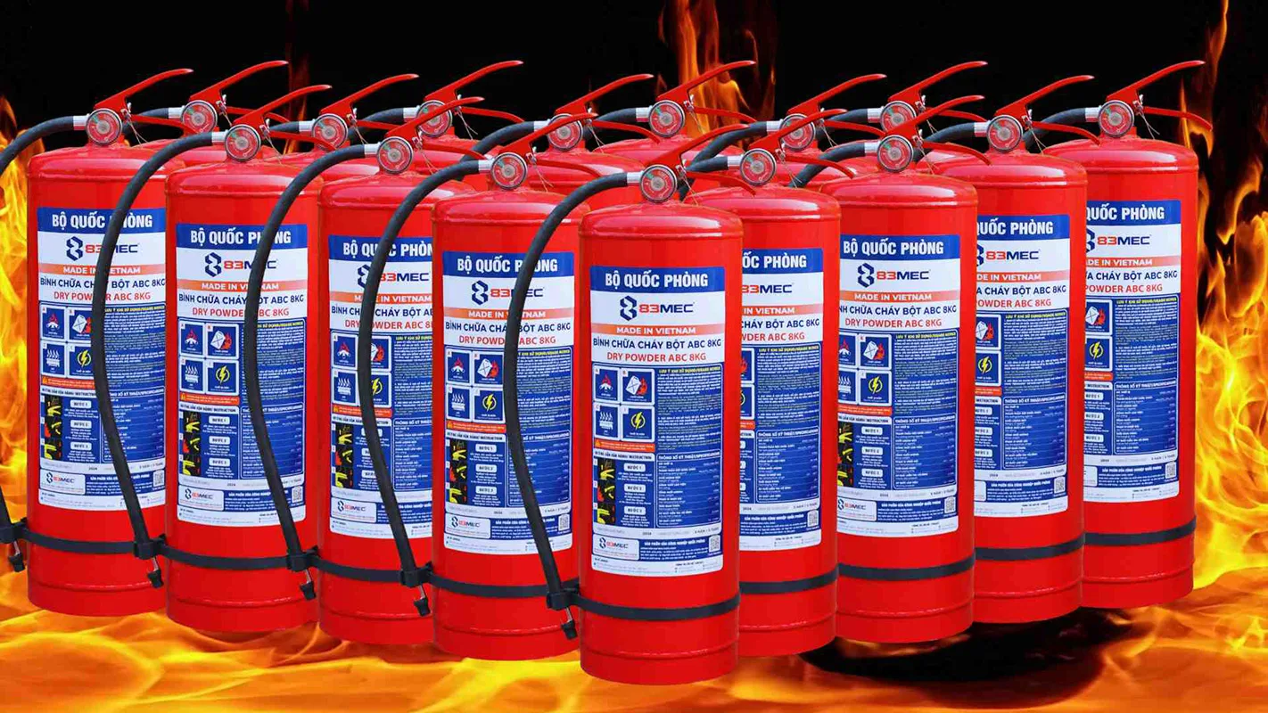 Bình chữa cháy bột ABC 8kg BQP 83MEC (Bộ Quốc Phòng) 3 Bình chữa cháy bột ABC 8kg BQP 83MEC (Bộ Quốc Phòng)