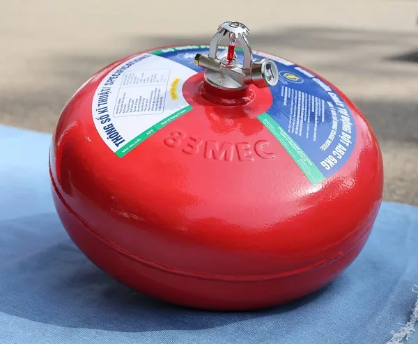 Bình cầu chữa cháy tự động bột ABC 6kg 83MEC BQP (Tem KĐ) 10 Bình cầu chữa cháy tự động bột ABC 6kg 83MEC