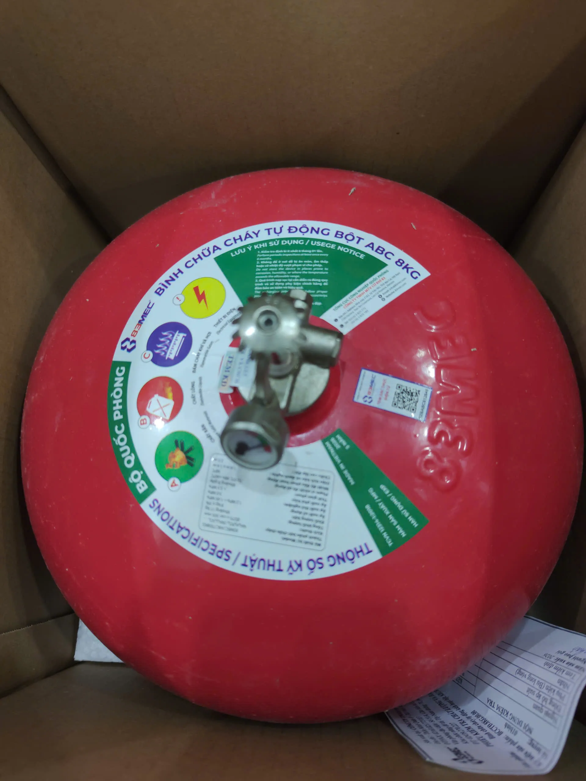 Bình cầu chữa cháy tự động bột ABC 8kg 83MEC BQP