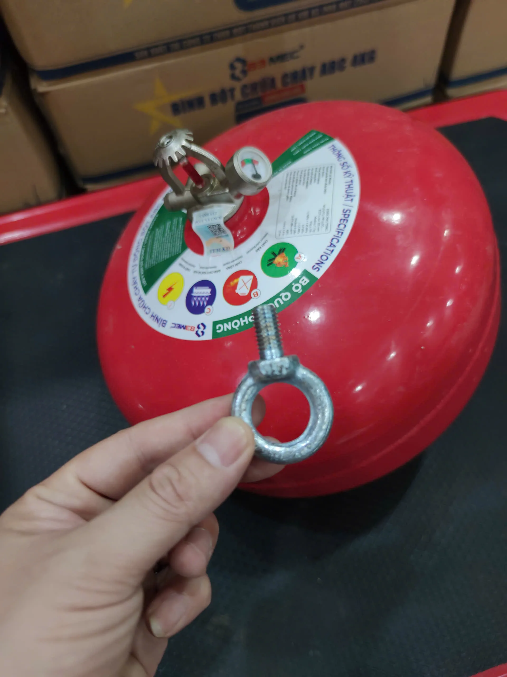 Bình cầu chữa cháy tự động bột ABC 8kg 83MEC BQP