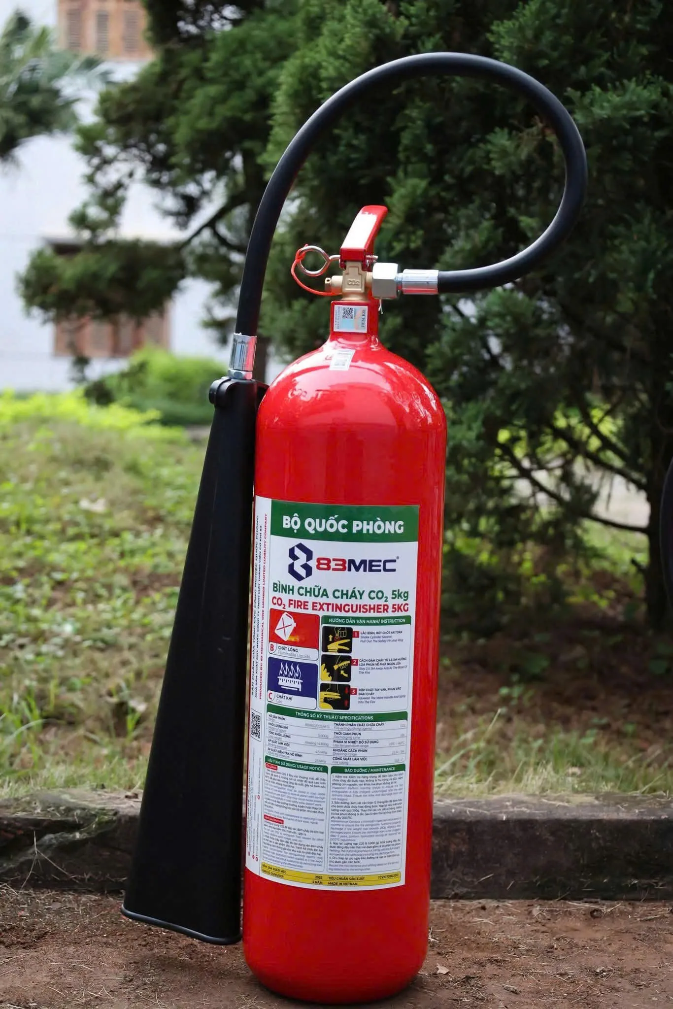 Bình chữa cháy khí CO2 5kg MT5 BQP 83MEC (Bộ Quốc Phòng)