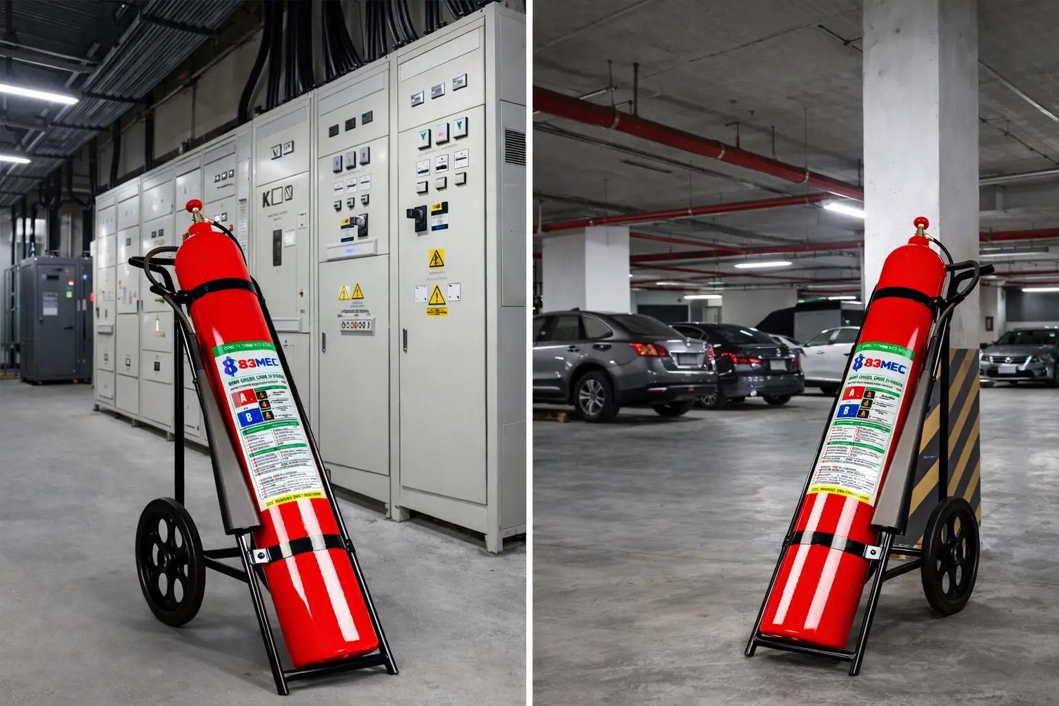 Bình chữa cháy xe đẩy khí CO2 24kg 83MEC